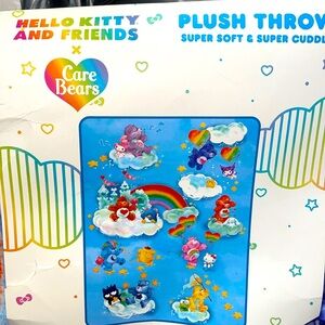 24HR DROP ⬇️ Hello Kitty X Care Bears Plush Throw blanket